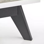 Buylateral Crislana Comodino con 2 cassetti in stile Mid-Century, bianco/grigio anticato