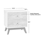 Buylateral Crislana Comodino con 2 cassetti in stile Mid-Century, bianco/grigio anticato