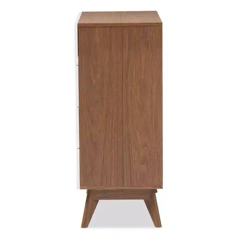 Cassettiera Calypso Mid-Century in legno a 4 cassetti marrone - Baxton Studio: Design scandinavo elegante, Salvaspazio