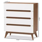 Cassettiera Calypso Mid-Century in legno a 4 cassetti marrone - Baxton Studio: Design scandinavo elegante, Salvaspazio