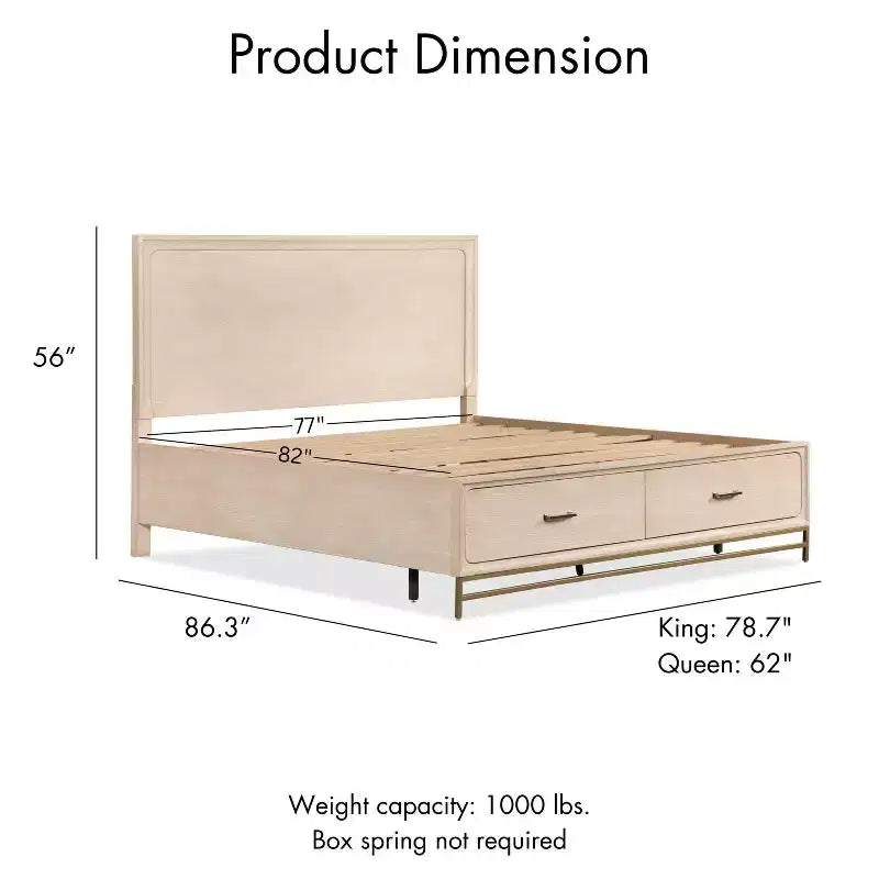 HOMES: Inside + Out Set Camera da Letto Riverstone Mid-Century Modern 3pz King con 2 Comodini Noce