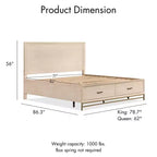 HOMES: Inside + Out Set Camera da Letto Riverstone Mid-Century Modern 3pz King con 2 Comodini Noce