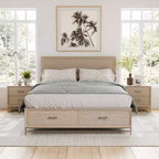 HOMES: Inside + Out Set Camera da Letto Riverstone Mid-Century Modern 3pz King con 2 Comodini Noce