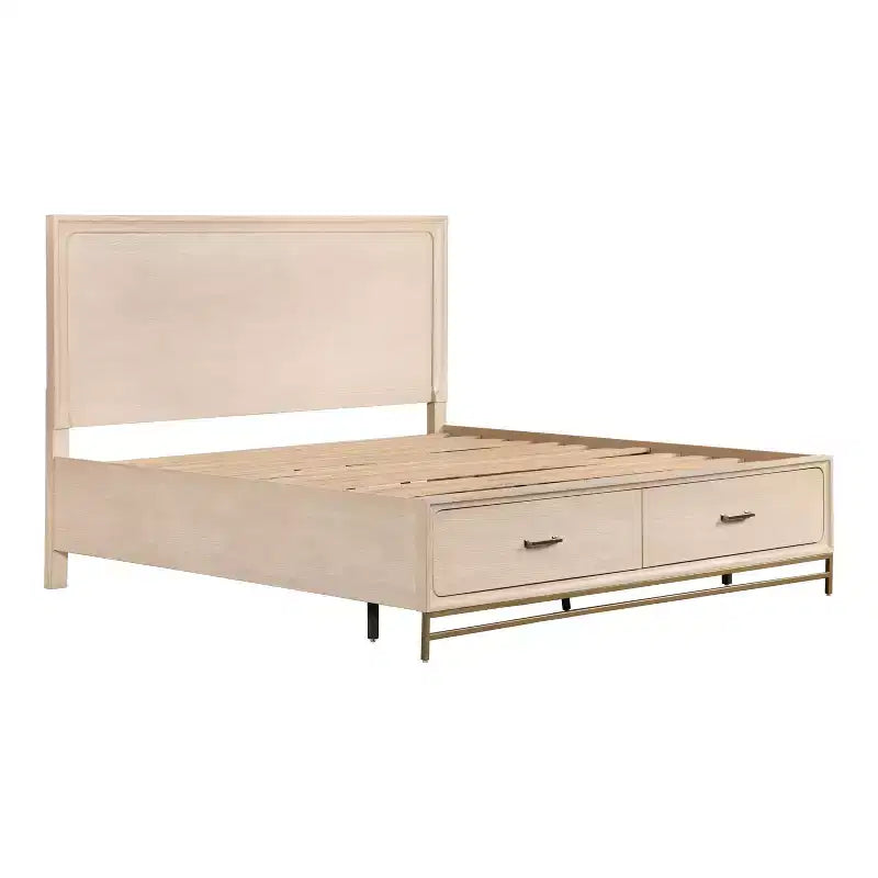 HOMES: Inside + Out Set Camera da Letto Riverstone Mid-Century Modern 3pz King con 2 Comodini Noce