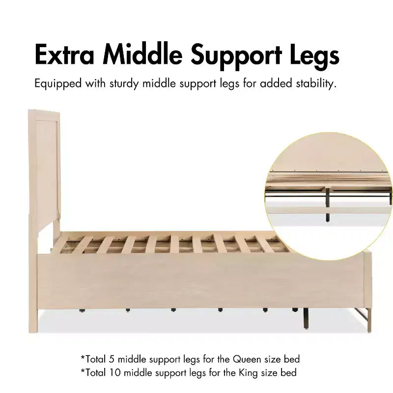 HOMES: Inside + Out Set Camera da Letto Riverstone Mid-Century Modern 3pz King con 2 Comodini Noce