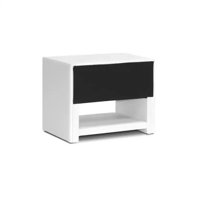Comodino moderno imbottito Massey bianco - Baxton Studio
