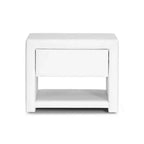 Comodino moderno imbottito Massey bianco - Baxton Studio