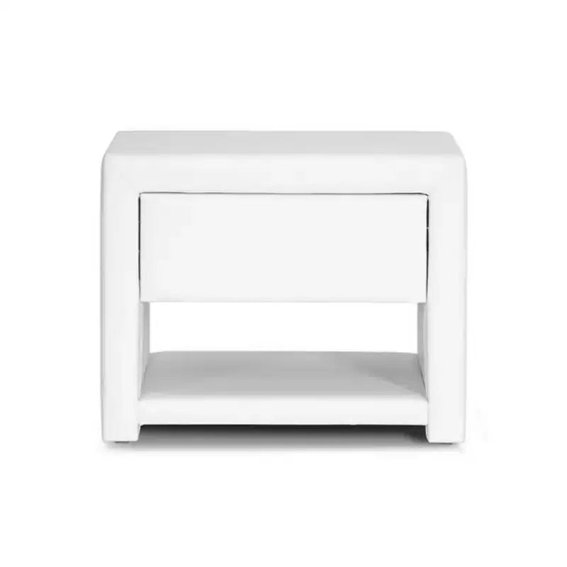 Comodino moderno imbottito Massey bianco - Baxton Studio