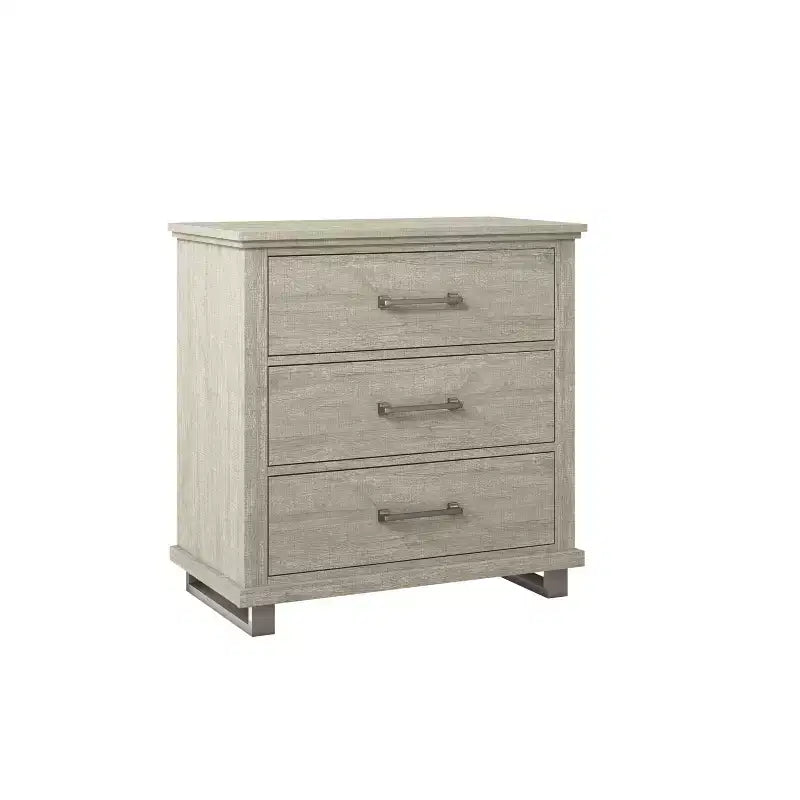 Set di 2 comodini da 32'' beige - Complementi d'arredo: Design moderno, 3 cassetti, gambe in metallo