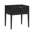 Nathan James Jasper Wood Fluted Nightstand Black