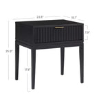 Nathan James Jasper Comodino Nero Scanalato in Legno