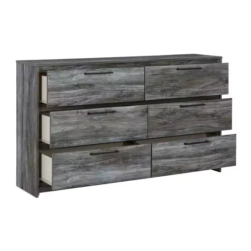 Comò Baystorm Grigio - Signature Design by Ashley: 6 cassetti, maniglie moderne, struttura in MDF