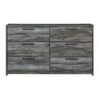 Comò Baystorm Grigio - Signature Design by Ashley: 6 cassetti, maniglie moderne, struttura in MDF