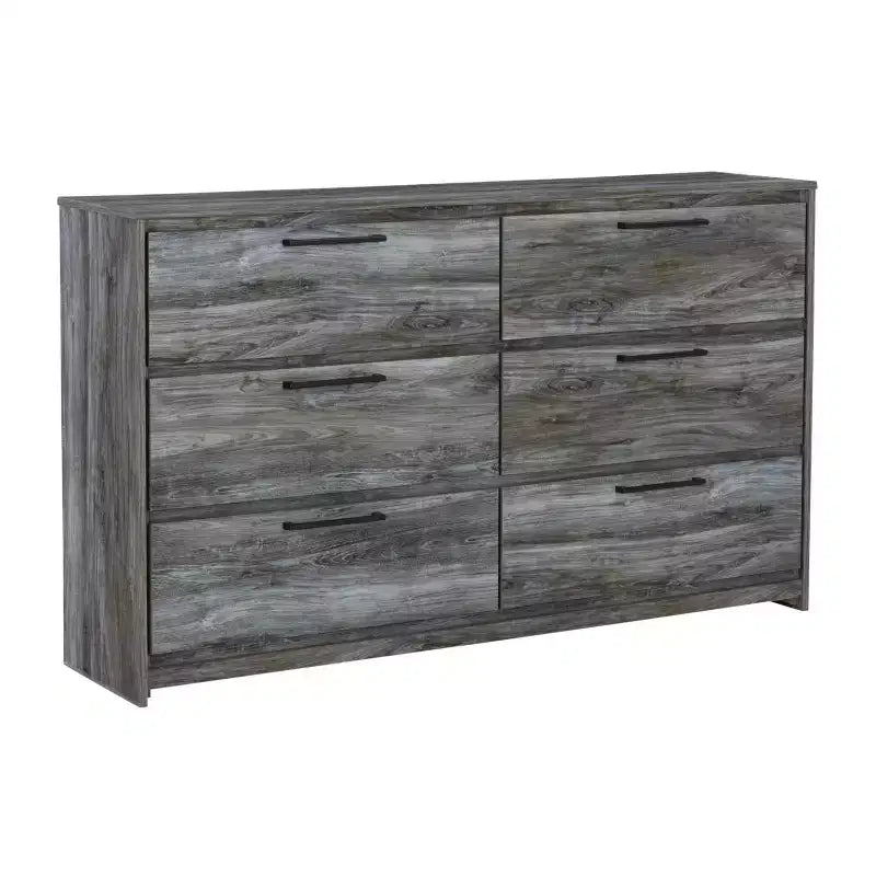 Comò Baystorm Grigio - Signature Design by Ashley: 6 cassetti, maniglie moderne, struttura in MDF