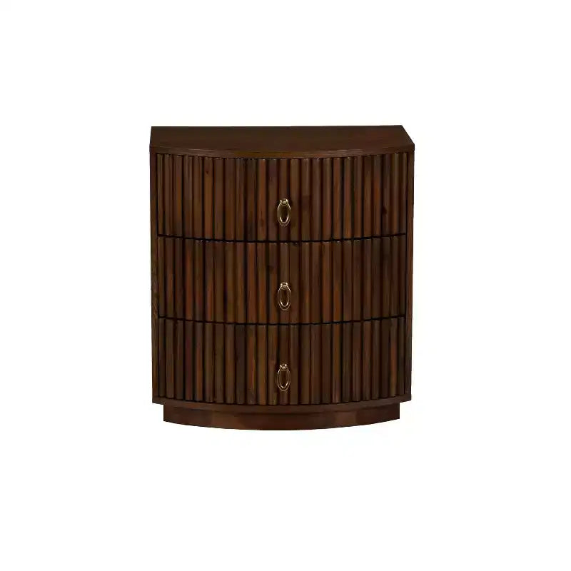 Comodino Powell Chantel a 3 cassetti Noce