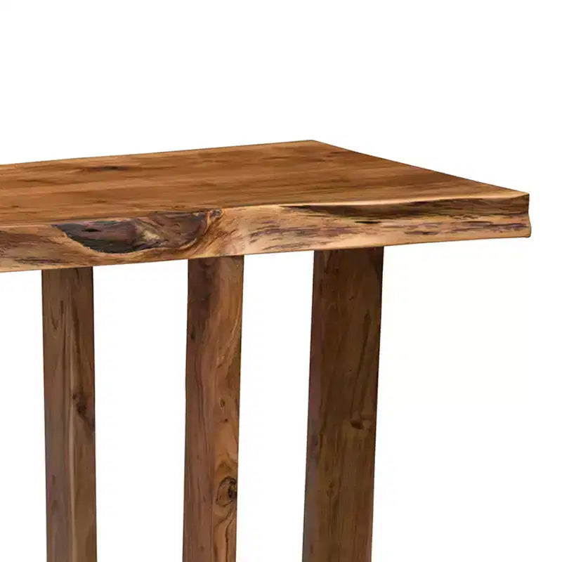 Alaterre Furniture Berkshire Mobile TV con bordo irregolare in legno massello: Acacia, Finitura atossica, Componenti in acciaio