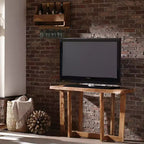 Alaterre Furniture Berkshire Mobile TV con bordo irregolare in legno massello: Acacia, Finitura atossica, Componenti in acciaio