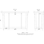 Alaterre Furniture Berkshire Mobile TV con bordo irregolare in legno massello: Acacia, Finitura atossica, Componenti in acciaio