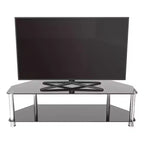 Mobile TV con ripiani in vetro per TV fino a 65" - Argento/Nero