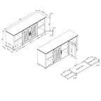 Mobile TV Festivo stile vintage 60" per TV fino a 70" Blu marino