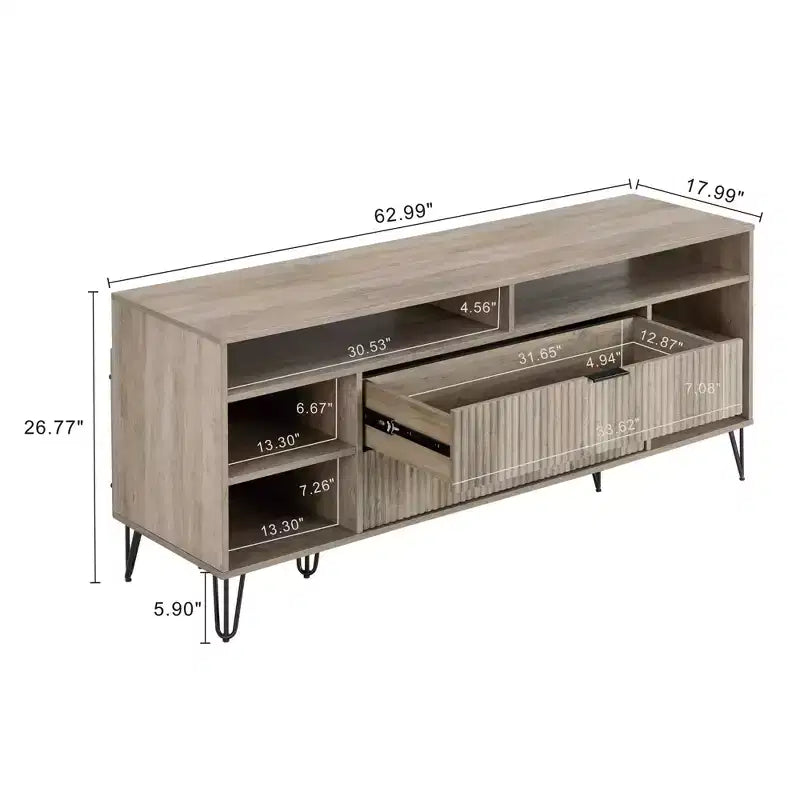 Manhattan Comfort Dumbo Porta TV da 63" per TV fino a 60" Grigio Rustico