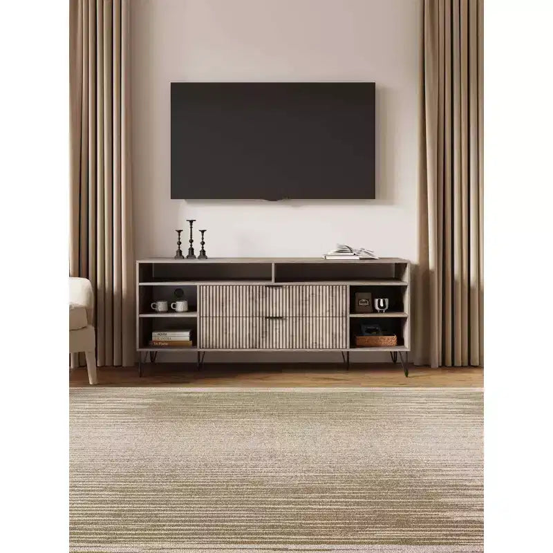 Manhattan Comfort Dumbo Porta TV da 63" per TV fino a 60" Grigio Rustico
