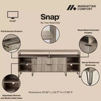 Manhattan Comfort Dumbo Porta TV da 63" per TV fino a 60" Grigio Rustico