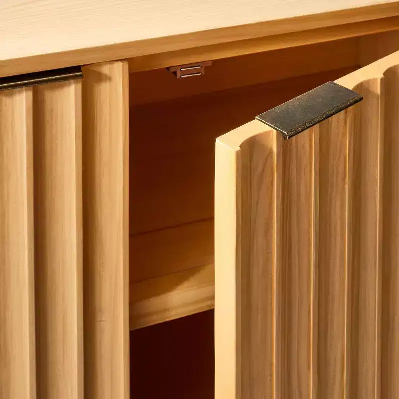 Mobile TV in legno di quercia Thousand Oak Scalloped per TV fino a 70", Marrone - Threshold™ designed with Studio McGee