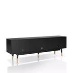 24/7 Shop At Home Vanore Mobile TV a 3 cassetti stile Mid-Century per TV fino a 80" Nero: Mobile TV con ripiani aperti