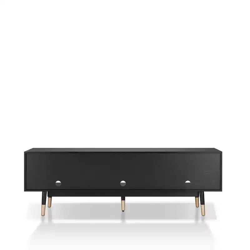 24/7 Shop At Home Vanore Mobile TV a 3 cassetti stile Mid-Century per TV fino a 80" Nero: Mobile TV con ripiani aperti