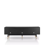 24/7 Shop At Home Vanore Mobile TV a 3 cassetti stile Mid-Century per TV fino a 80" Nero: Mobile TV con ripiani aperti