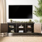 Mobile TV 24/7 Shop At Home Kelson Multi Storage per TV fino a 65": gambe in metallo, gestione cavi, ripiani fissi