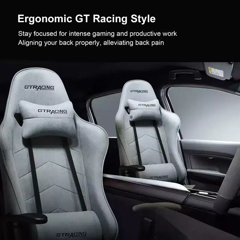 GTRACING Sedia Gaming con Poggiapiedi Ergonomica Reclinabile da Ufficio con Supporto Lombare Blu