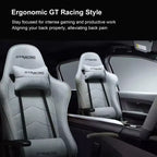 GTRACING Sedia Gaming con Poggiapiedi Ergonomica Reclinabile da Ufficio con Supporto Lombare Blu