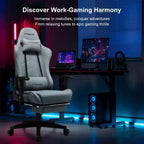 GTRACING Sedia Gaming con Poggiapiedi Ergonomica Reclinabile da Ufficio con Supporto Lombare Blu