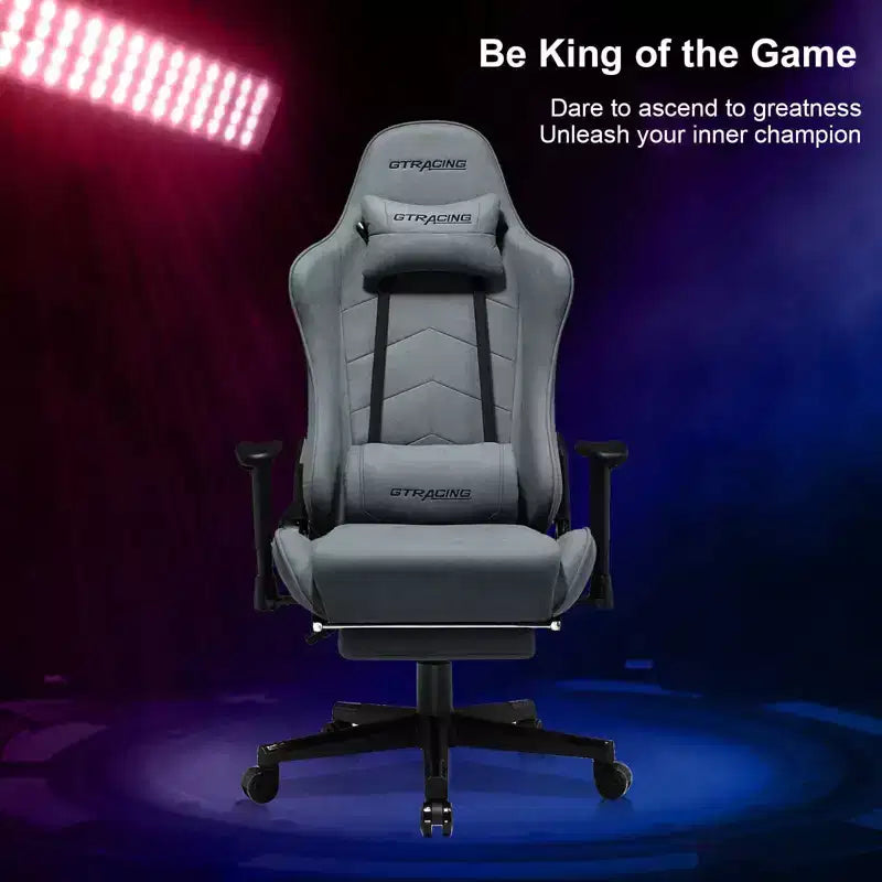 GTRACING Sedia Gaming con Poggiapiedi Ergonomica Reclinabile da Ufficio con Supporto Lombare Blu