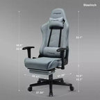 GTRACING Sedia Gaming con Poggiapiedi Ergonomica Reclinabile da Ufficio con Supporto Lombare Blu