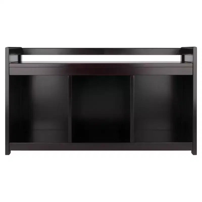 Panca Contenitore Addison a 3 Scomparti - Espresso Scuro - Winsome: Organizzatore da Ingresso, Ottomana in Ecopelle per Camera da Letto