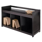 Panca Contenitore Addison a 3 Scomparti - Espresso Scuro - Winsome: Organizzatore da Ingresso, Ottomana in Ecopelle per Camera da Letto