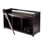 Panca Contenitore Addison a 3 Scomparti - Espresso Scuro - Winsome: Organizzatore da Ingresso, Ottomana in Ecopelle per Camera da Letto