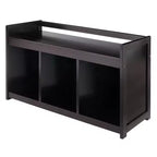 Panca Contenitore Addison a 3 Scomparti - Espresso Scuro - Winsome: Organizzatore da Ingresso, Ottomana in Ecopelle per Camera da Letto