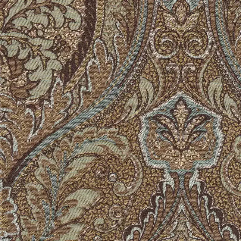 Pouf rotondo con contenitore trapuntato a bottoni fantasia Paisley marrone - HomePop