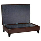 Pouf/ottomana cocktail Sandusky interamente in pelle marrone scuro - Baxton Studio: Contenitore e seduta multiuso