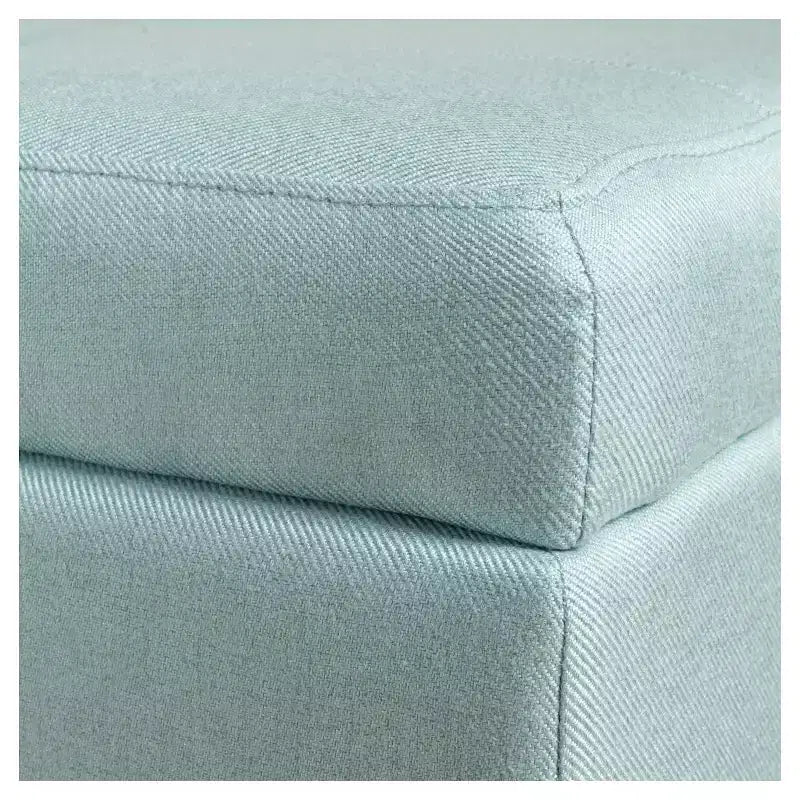 Panca pouf contenitore in tessuto London - Azzurro: Christopher Knight Home con coperchio trapuntato, accessorio da camera da letto