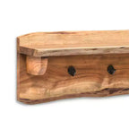 Panca contenitore in legno massello con gambe a forcina da 91 cm e set di mensole con ganci appendiabiti - Naturale - Alaterre Furniture