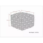 Pouf Laurene quadrato in PET intrecciato di poliestere grigio/bianco - WyndenHall