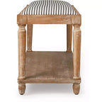 Panca Imbottita Finch Graydon Naturale Invecchiato: Stile Cottage, Ripiano Portaoggetti, Rivestimento in Poliestere, Struttura in Legno