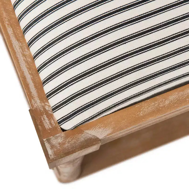Panca Imbottita Finch Graydon Naturale Invecchiato: Stile Cottage, Ripiano Portaoggetti, Rivestimento in Poliestere, Struttura in Legno