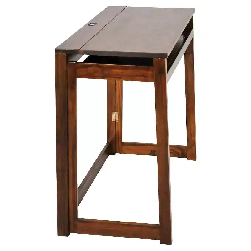 Scrivania Pieghevole per Computer con Stazione di Ricarica USB a 4 Porte Noce - Flora Home