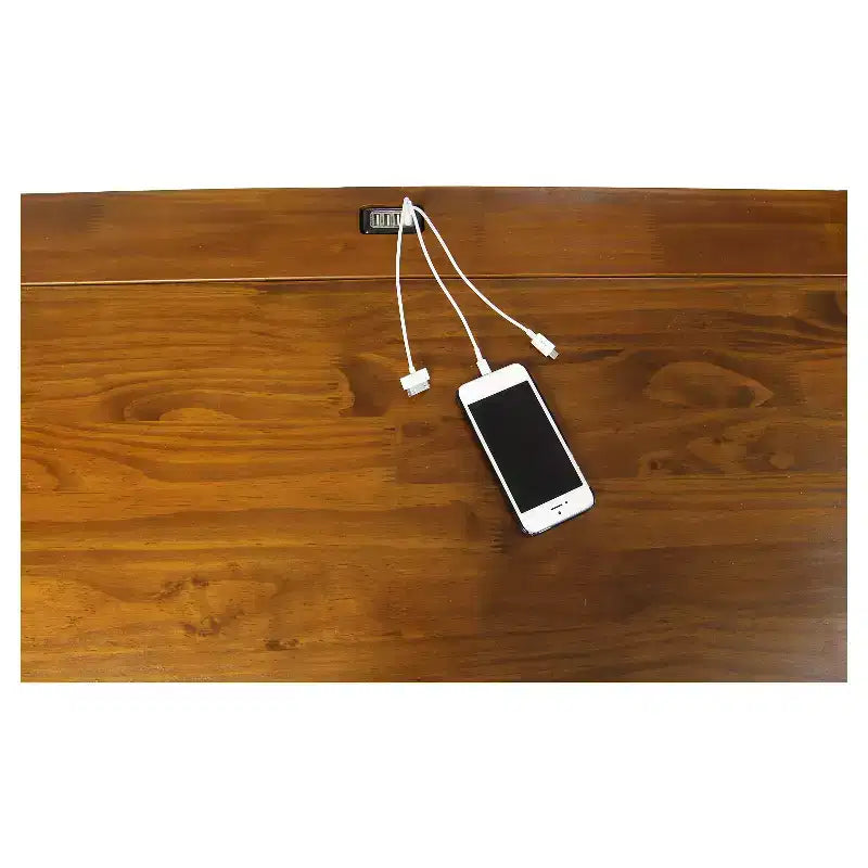 Scrivania Pieghevole per Computer con Stazione di Ricarica USB a 4 Porte Noce - Flora Home